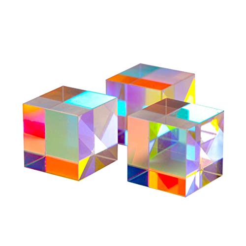 3 Stück 2 cm optisches Glas X-Cube Prisma RGB Dispersionsprisma für Physik und Dekoration Gleiche Größe von YYMax