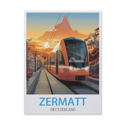 1000 Stück，Zermatt die Schweiz，Puzzle Für Erwachsene Lernspielzeug Für Kinder Kreative Spiele Unterhaltung Papier Puzzles Home Decor（50x70cm）-E8 von YYNFHCBS