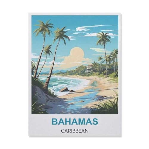 1000 Stück Puzzle，Bahamas Karibik，Erwachsene Holz Puzzles, Kinder Entdecken Sie Kreativität Wandkunst Dekor Spielzeug（75x50cm）-D92 von YYNFHCBS