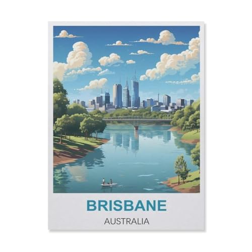 1000 Stück Puzzle，Brisbane Australien，Erwachsene Kinder Holzs pielzeug Lernspiel（75x50cm）-A12 von YYNFHCBS