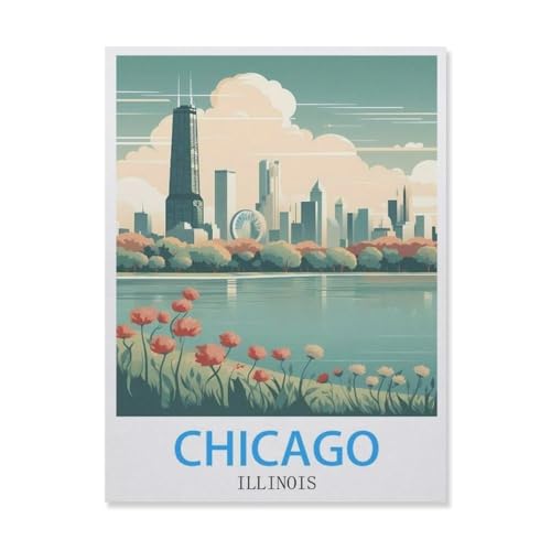 1000 Stück Puzzle，Chicago Illinois，Erwachsene Kinder Holz Spielzeug Lernspiel（75x50cm）-E52 von YYNFHCBS