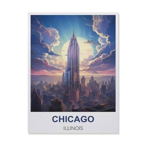 1000 Stück Puzzle，Chicago Illinois，Erwachsene Kinder Papiers pielzeug Lernspiel（38x26cm）-C31 von YYNFHCBS