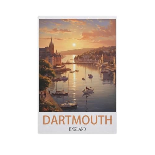1000 Stück Puzzle，Dartmouth, England，Erwachsene Holz Puzzles, Kinder Entdecken Sie Kreativität Wandkunst Dekor Spielzeug（75x50cm）-J6 von YYNFHCBS