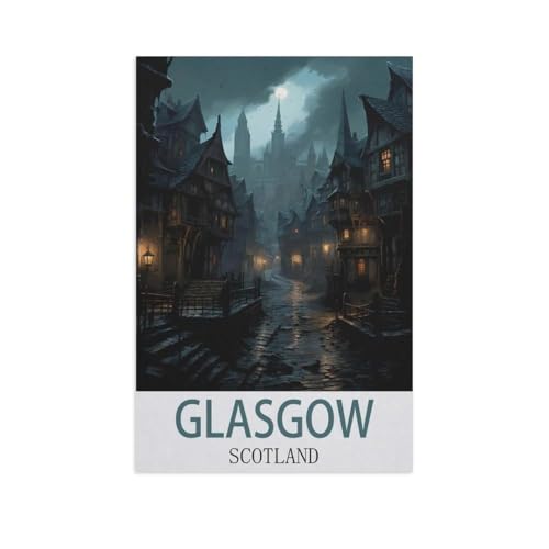 1000 Stück Puzzle，Glasgow Schottland，Erwachsene Holz Puzzles, Kinder Entdecken Sie Kreativität Wandkunst Dekor Spielzeug（75x50cm）-M71 von YYNFHCBS