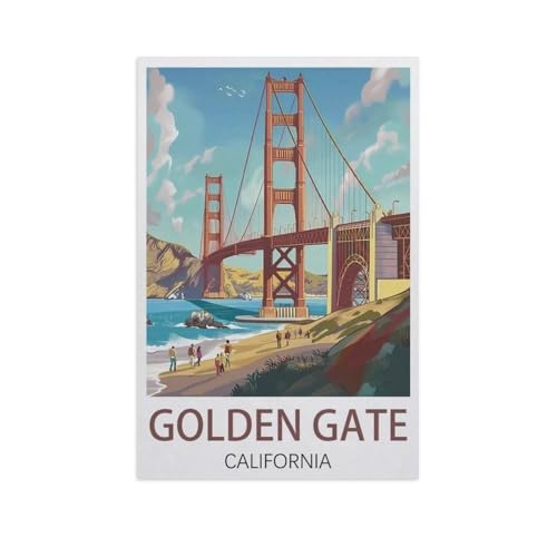 1000 Stück Puzzle，Golden Gate Kalifornien，Erwachsene Holz Puzzles, Kinder Entdecken Sie Kreativität Wandkunst Dekor Spielzeug（75x50cm）-J79 von YYNFHCBS
