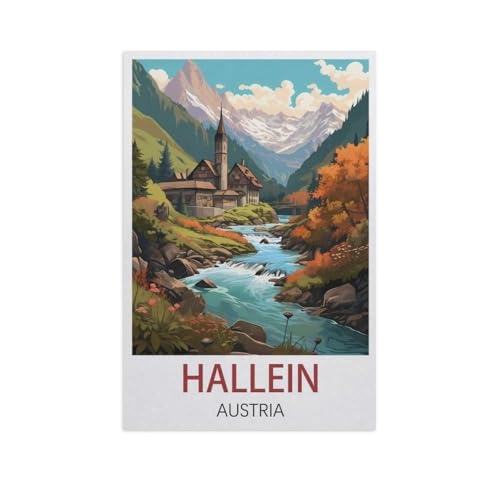 1000 Stück Puzzle，Hallein Österreich，Erwachsene Kinder Holzs pielzeug Lernspiel（75x50cm）-L10 von YYNFHCBS
