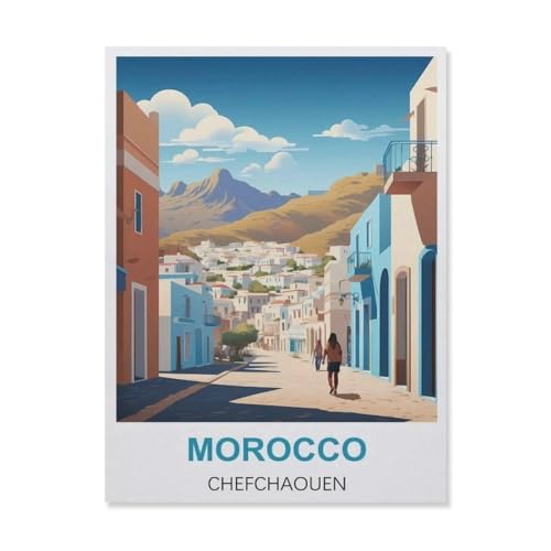 1000 Stück Puzzle，Marokko Chefchaouen，Erwachsene Kinder Papier Spielzeug Lernspiel（38x26cm）-A14 von YYNFHCBS
