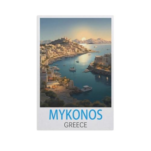1000 Stück Puzzle，Mykonos Griechenland，Erwachsene Kinder Holzs pielzeug Lernspiel（75x50cm）-L83 von YYNFHCBS