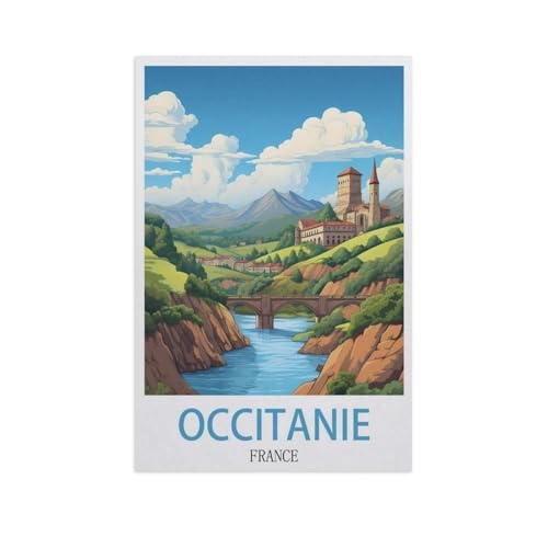 1000 Stück Puzzle，Occitanie Frankreich，Erwachsene Kinder Papier Spielzeug Lernspiel（38x26cm）-M58 von YYNFHCBS