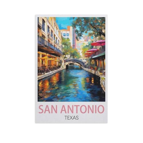 1000 Stück Puzzle，San Antonio Texas，Erwachsene Kinder Holz Spielzeug Lernspiel（75x50cm）-K39 von YYNFHCBS