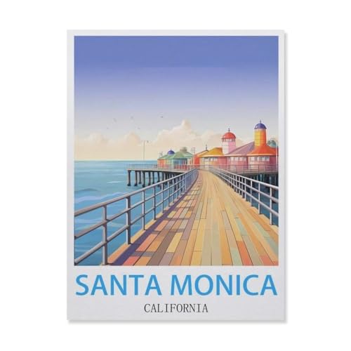 1000 Stück Puzzle，Santa Monica Kalifornien，Erwachsene Kinder Holzs pielzeug Lernspiel（75x50cm）-F96 von YYNFHCBS