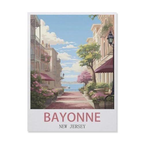 1000-Stück Puzzle Für Erwachsene Und Kinder-Holz Puzzle，Bayonne New Jersey，Familie Interaktive Spiele Große Ferien Freizeit（75x50cm）-F41 von YYNFHCBS