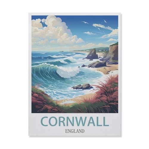 1000-Stück Puzzle Für Erwachsene Und Kinder-Holz Puzzle，Cornwall England，Familie Interaktive Spiele Große Ferien Freizeit（75x50cm）-G90 von YYNFHCBS