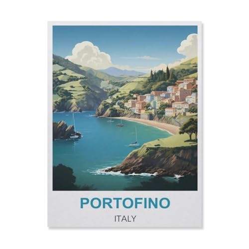 1000-Stück Puzzle Für Erwachsene Und Kinder-Papier Puzzle，Portofino Italien，Familie Interaktive Spiele Große Ferien Freizeit（38x26cm）-B76 von YYNFHCBS