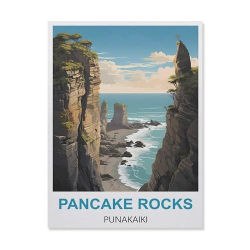 1000 Teile Puzzle Für Erwachsene Und Kinder，Pancake Rocks Punakaiki，Stressabbau Herausforderung Bodenpuzzle DIY Home Wanddekoration（75x50cm）-A40 von YYNFHCBS