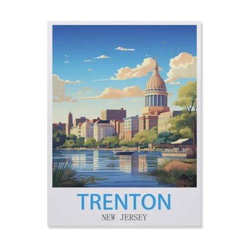 1000 Teile Puzzle Für Erwachsene Und Kinder，Trenton New Jersey，Stressabbau Herausforderung Bodenpuzzle DIY Home Wanddekoration（75x50cm）-E5 von YYNFHCBS