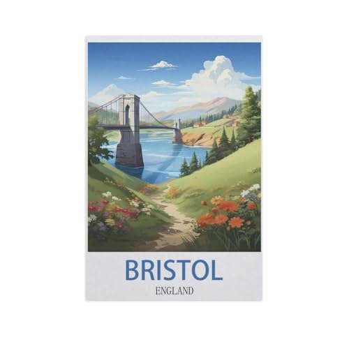 1000 Teile Puzzle Holz，Bristol, England，Kreative Schwierige Puzzles Pädagogisches Stressfreisetzung Spielzeug Für Erwachsene Kinder，Haus Dekoration Geschenk（75x50cm）-J13 von YYNFHCBS