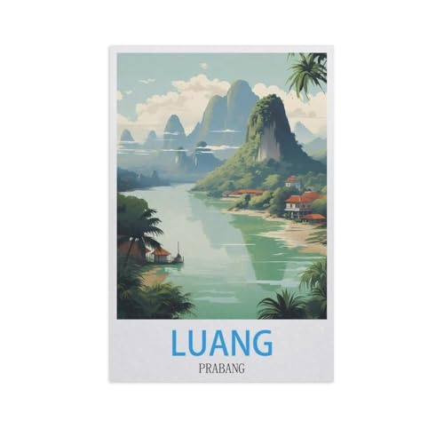 1000 Teile Puzzle Holz，Luang Prabang，Kreative Schwierige Puzzles Pädagogisches Stressfreisetzung Spielzeug Für Erwachsene Kinder，Haus Dekoration Geschenk（75x50cm）-H67 von YYNFHCBS