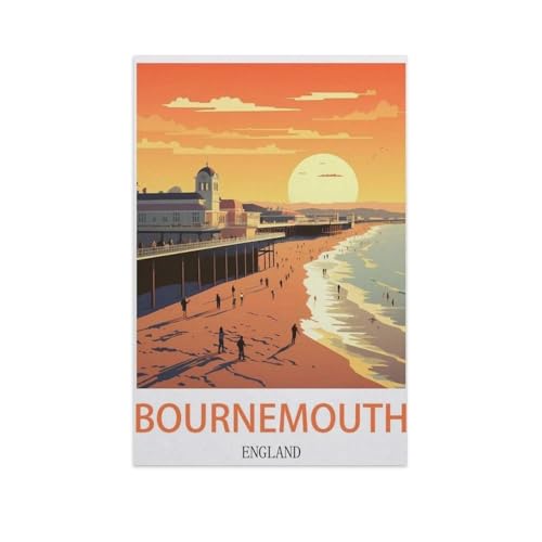 1000 Teile Puzzle Papier，Bournemouth, England，Kreative Schwierige Puzzles Pädagogisches Stressfreisetzung Spielzeug Für Erwachsene Kinder，Haus Dekoration Geschenk（50x70cm）-I40 von YYNFHCBS
