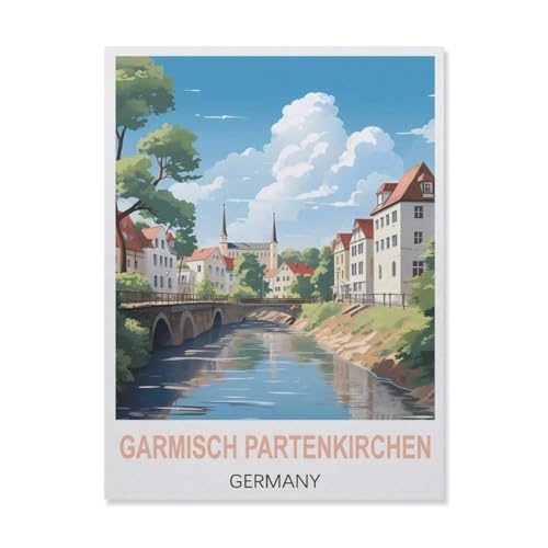 1000 Teile Puzzle Papier，Garmisch-Partenkirchen Deutschland，Kreative Schwierige Puzzles Pädagogisches Stressfreisetzung Spielzeug Für Erwachsene Kinder，Haus Dekoration Geschenk（38x26cm）-B80 von YYNFHCBS