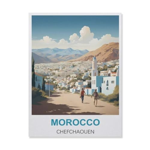 1000 Teile Puzzle Papier，Marokko Chefchaouen，Kreative Schwierige Puzzles Pädagogisches Stressfreisetzung Spielzeug Für Erwachsene Kinder，Haus Dekoration Geschenk（50x70cm）-A34 von YYNFHCBS