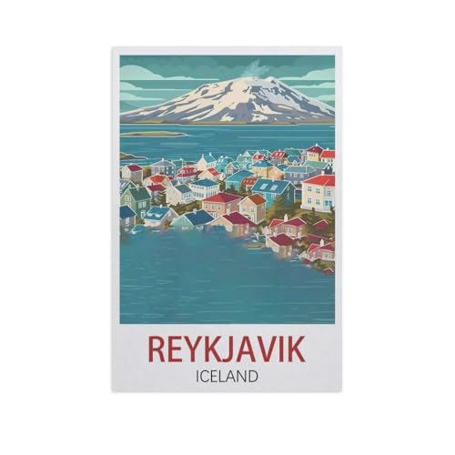 1000 Teile Puzzle Papier，Reykjavik Island，Kreative Schwierige Puzzles Pädagogisches Stressfreisetzung Spielzeug Für Erwachsene Kinder，Haus Dekoration Geschenk（38x26cm）-J86 von YYNFHCBS