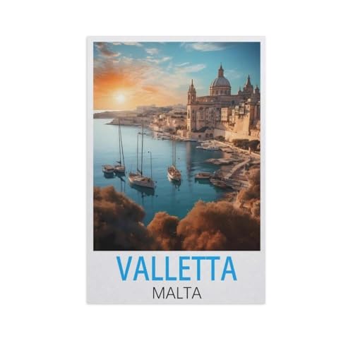 1000 Teile Puzzle Papier，Valletta Malta，Kreative Schwierige Puzzles Pädagogisches Stressfreisetzung Spielzeug Für Erwachsene Kinder，Haus Dekoration Geschenk（38x26cm）-L32 von YYNFHCBS