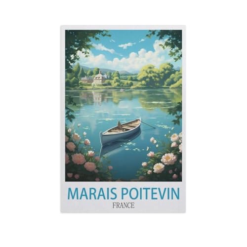 1000Pcs，Marais Poitevin Frankreich，Jigsaw Adult Decompression Game Puzzle Studenten Spielzeug Für Kinder Weihnachten Geburtstagsgeschenke（75x50cm）-M59 von YYNFHCBS
