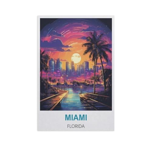 1000Pcs，Miami, Florida，Erwachsenen Dekompression Spiel Puzzle Studenten Spielzeug Für Kinder Weihnachten Geburtstagsgeschenke（50x70cm）-H51 von YYNFHCBS