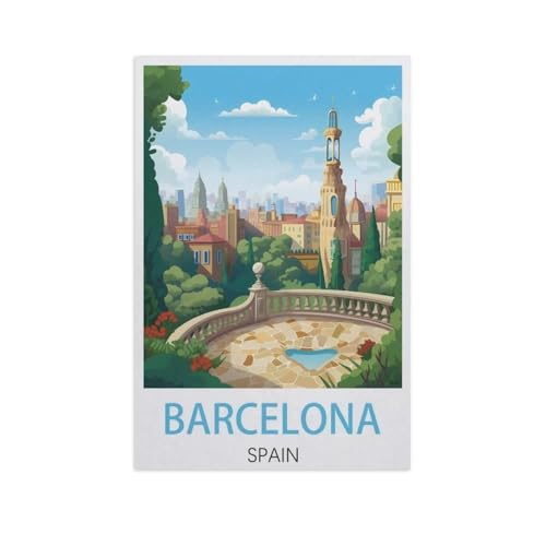 Barcelona Spanien，Papier Puzzle 1000 Teile Spielzeug Für Erwachsene Dekompressionsspiel（50x70cm）-K89 von YYNFHCBS