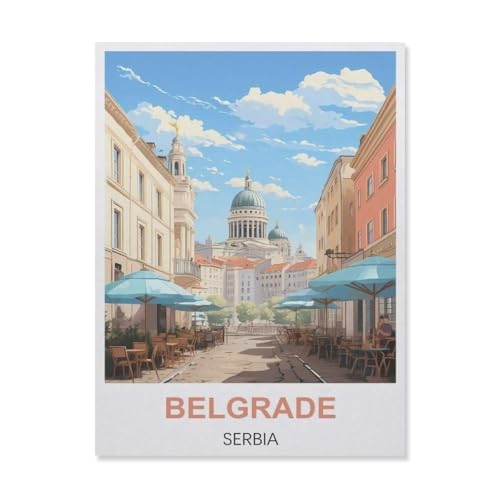 Belgrad Serbien，Papier Landscape Puzzle, Jigsaw Puzzles 1000 Pieces, for Adult Kids Decompression Puzzle Nice Gifts（38x26cm）-C13 von YYNFHCBS