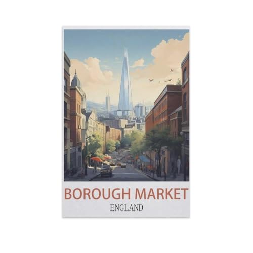 Borough Market, England，1000 Teile Puzzle Erwachsene Dekompressionsspielzeug Erwachsene Ideales Pädagogisches Puzzle Erwachsene Spiele Geschenk（38x26cm）-I74 von YYNFHCBS