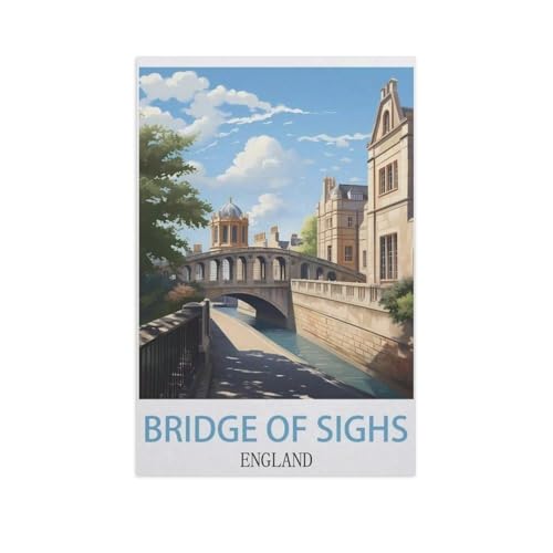 Bridge of Sighs, England，Puzzle 1000 Teile für Erwachsene, Klassische Puzzle Teenager Jungen Mädchen Puzzle Puzzles Spiele Pädagogisches Geschenk Home Decor（38x26cm）-J35 von YYNFHCBS