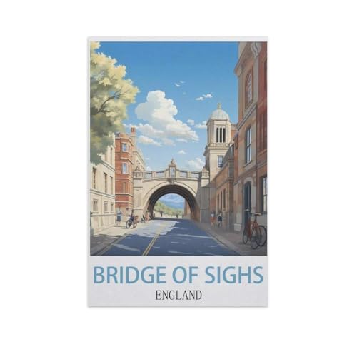 Bridge of Sighs, England，Puzzles für Erwachsene 1000 Teile, Klassische Puzzle Puzzle Schwierig für Erwachsene Teenager Freizeit Spaß Spiel Spielzeug （38x26cm）-I63 von YYNFHCBS