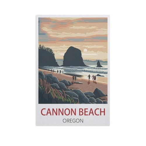 Cannon Beach Oregon，Papier Puzzle 1000 Teile Spielzeug Für Erwachsene Dekompressionsspiel（38x26cm）-K16 von YYNFHCBS