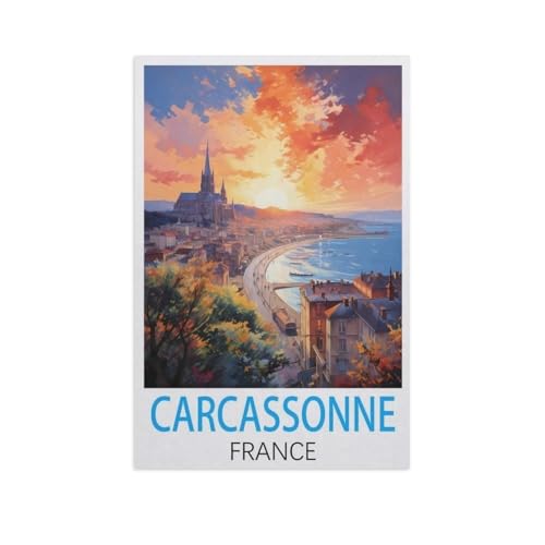 Carcassonne Frankreich，Papier Puzzle 1000 Teile Spielzeug Für Erwachsene Dekompressionsspiel（38x26cm）-N8 von YYNFHCBS