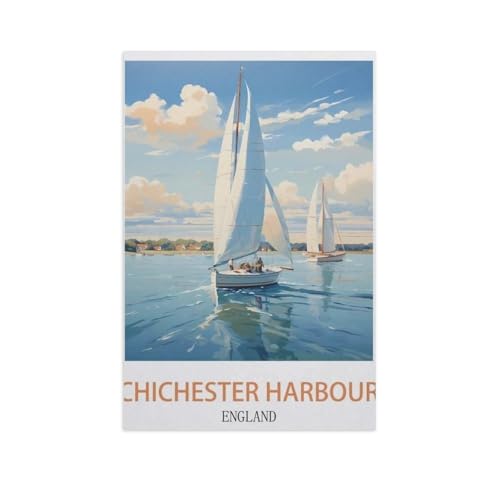 Chichester Harbour, England，Puzzles 1000 Teile für Erwachsene, Klassische Puzzle Teenager Puzzle Perfektes Pädagogisches Geschenk für Jungen Und Mädchen（75x50cm）-J40 von YYNFHCBS