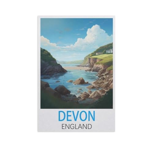 Devon England，Puzzles für Erwachsene 1000 Teile, Klassische Puzzle Puzzle Schwierig für Erwachsene Teenager Freizeit Spaß Spiel Spielzeug （38x26cm）-L55 von YYNFHCBS
