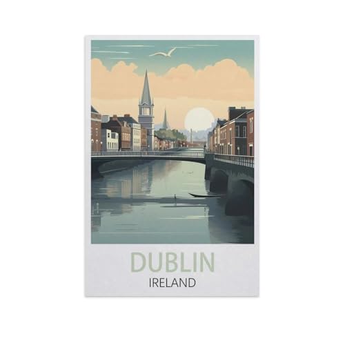 Dublin, Irland，Puzzle 1000 Teile,Intellektuelle Entwicklung Pädagogisches Nach Hause Interessante Dekompression Brain Challenge Puzzle Für Jugendliche Kinder（75x50cm）-I75 von YYNFHCBS