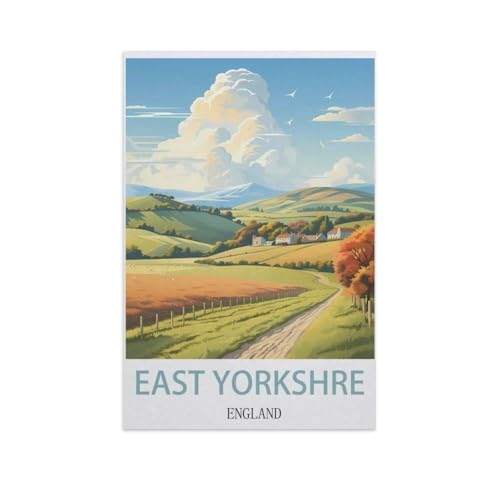 East Yorkshire, England，Puzzle 1000 Teile Holz Puzzle Erwachsene Kinder Lernspielzeug Familie Dekompressionsspiel（75x50cm）-I68 von YYNFHCBS