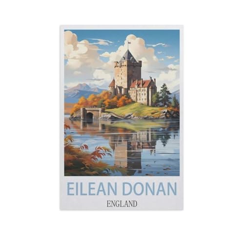 Eilean Donan, England，Puzzle 1000 Teile Holz Puzzle Erwachsene Kinder Lernspielzeug Familie Dekompressionsspiel（75x50cm）-J41 von YYNFHCBS