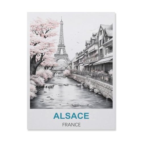 Elsaß Frankreich，Papier Landscape Puzzle, Jigsaw Puzzles 1000 Pieces, for Adult Kids Decompression Puzzle Nice Gifts（38x26cm）-B40 von YYNFHCBS