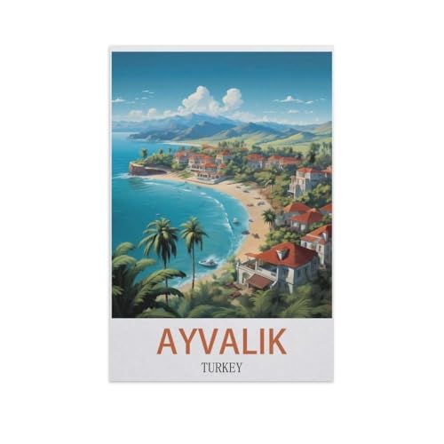 Erwachsene Kinder Puzzles 1000 Teile Puzzle，Ayvalık, Türkei，einfaches Puzzle Spiel Rolle Puzzle Bildung Spielzeug Spiel Familie Dekoration（38x26cm）-I82 von YYNFHCBS