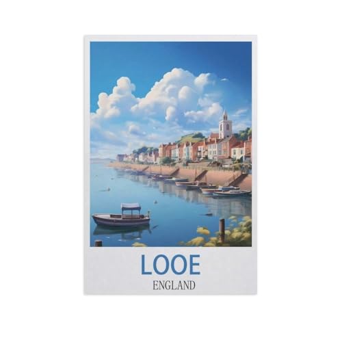 Erwachsene Kinder Puzzles 1000 Teile Puzzle，Looe England，einfaches Puzzle Spiel Rolle Puzzle Bildung Spielzeug Spiel Familie Dekoration（75x50cm）-J55 von YYNFHCBS