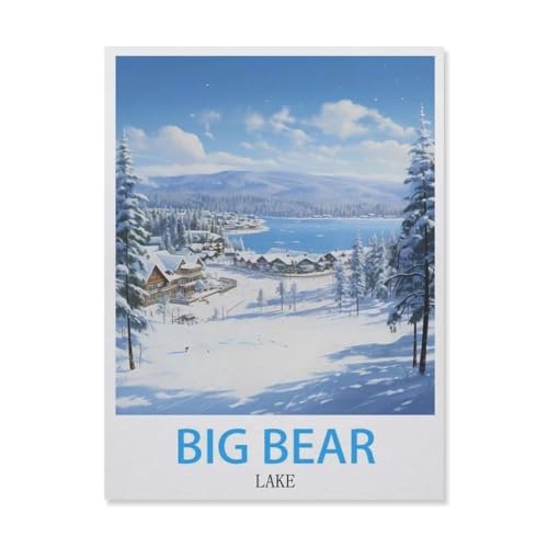 Erwachsene Puzzle 1000 Stück DIY Holz pielzeug，Big Bear Lake Kalifornien，Creative Einzigartiges Geschenk Persönlichkeit Spiel Erwachsener Kind Puzzle Spielzeug（75x50cm）-F35 von YYNFHCBS