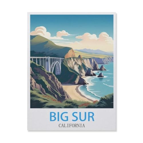 Erwachsene Puzzle 1000 Stück DIY Holz pielzeug，Big Sur Kalifornien，Creative Einzigartiges Geschenk Persönlichkeit Spiel Erwachsener Kind Puzzle Spielzeug（75x50cm）-D89 von YYNFHCBS