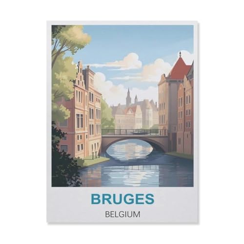 Erwachsene Puzzle 1000 Stück DIY Holz pielzeug，Brügge Belgien，Creative Einzigartiges Geschenk Persönlichkeit Spiel Erwachsener Kind Puzzle Spielzeug（75x50cm）-A24 von YYNFHCBS