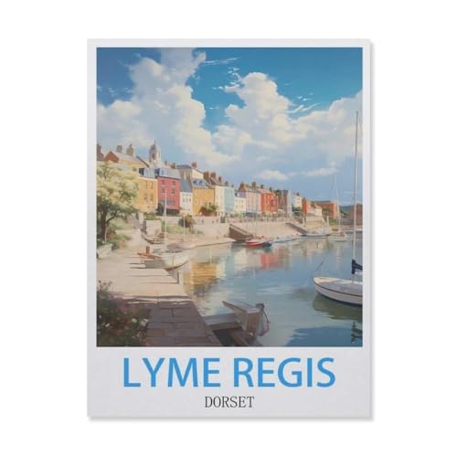 Erwachsene Puzzle 1000 Stück DIY Holz pielzeug，Lyme Regis Dorset，Creative Einzigartiges Geschenk Persönlichkeit Spiel Erwachsener Kind Puzzle Spielzeug（75x50cm）-G84 von YYNFHCBS