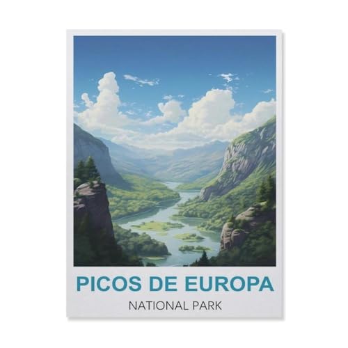 Erwachsene Puzzle 1000 Stück DIY Holz pielzeug，Picos de Europa Nationalpark，Creative Einzigartiges Geschenk Persönlichkeit Spiel Erwachsener Kind Puzzle Spielzeug（75x50cm）-B70 von YYNFHCBS