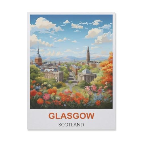 Erwachsene Puzzle 1000 Stück DIY Papier pielzeug，Glasgow Schottland，Creative Einzigartiges Geschenk Persönlichkeit Spiel Erwachsener Kind Puzzle Spielzeug（38x26cm）-D16 von YYNFHCBS